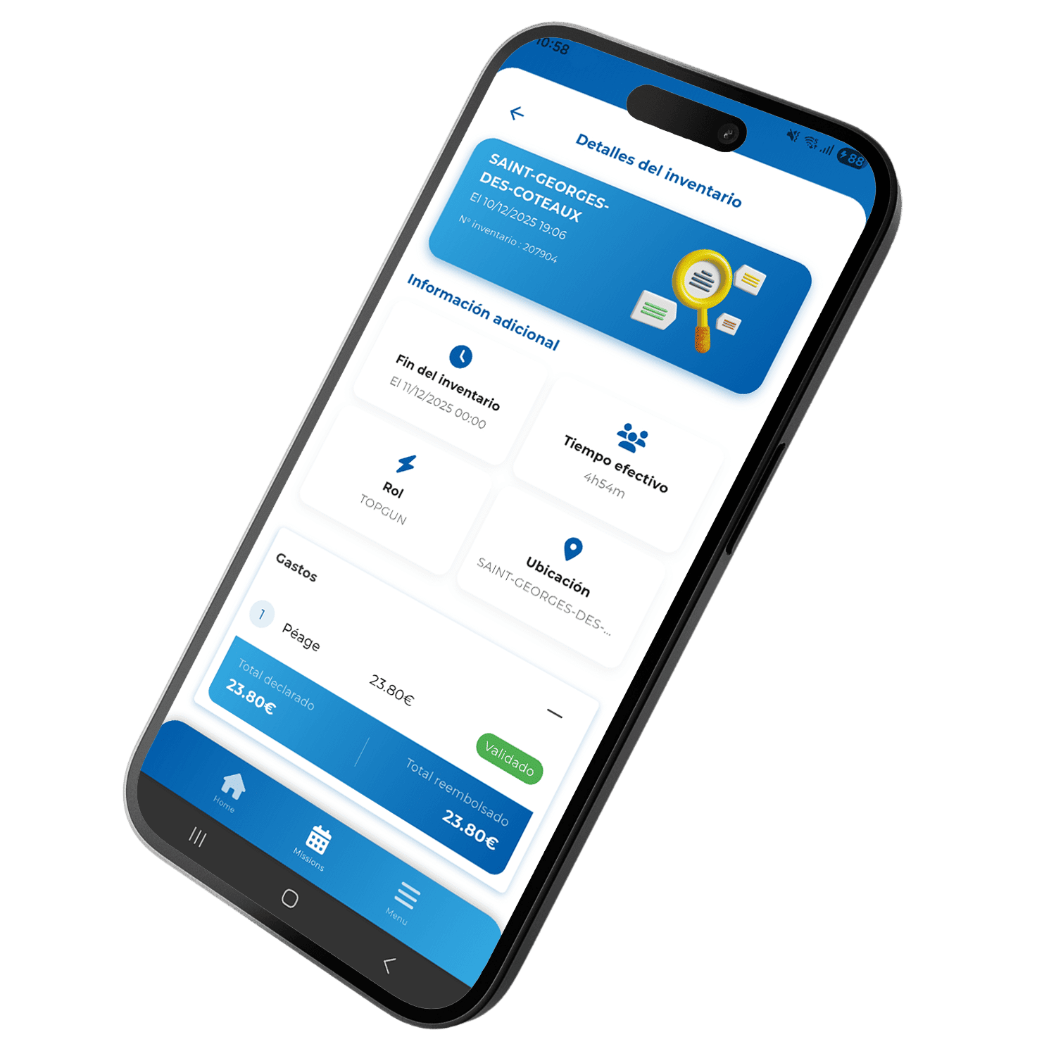 detalles del inventario fairson job app